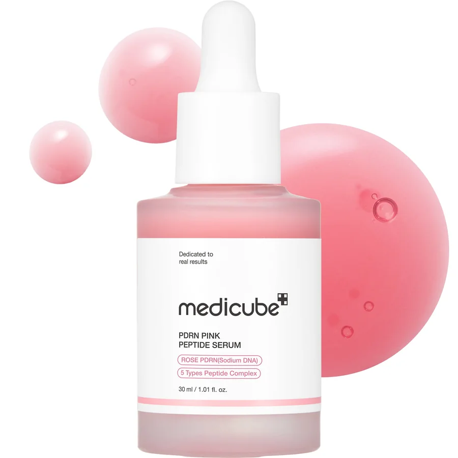 Medicube PDRN Pink Peptide Serum dropper bottle